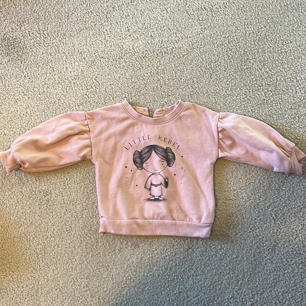 Baby Gap Star Wars Pink Princess Leia sweatshirt 12-q8 months